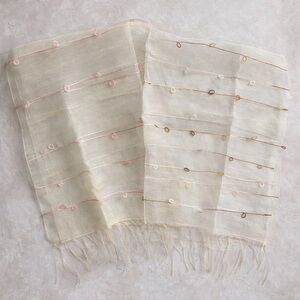 Sheer Organza Scarf Bundle Ivory & Blush Fairycore Balletcore Romantic 66”x 28”
